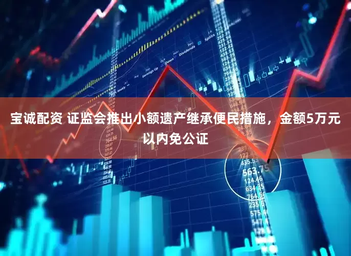 宝诚配资 证监会推出小额遗产继承便民措施，金额5万元以内免公证